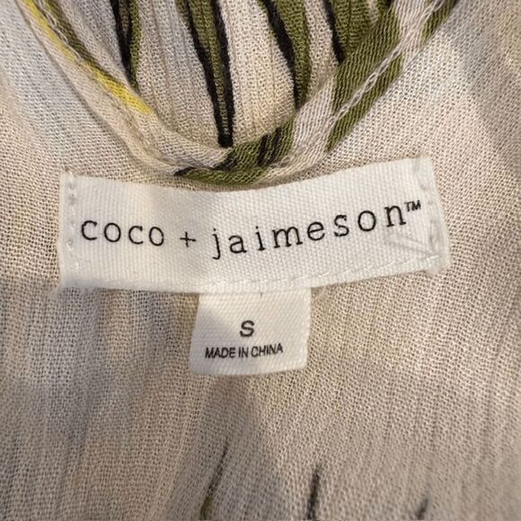 Coco + Jaimeson Beaded Gauzy Tropical Short Romper Spaghetti Straps Size Small - Picture 6 of 13